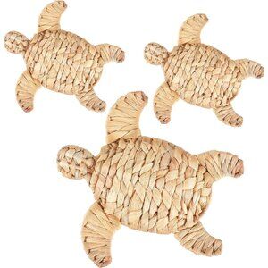 3 Pcs Turtle Beach Theme Decor 3 Size Handmade Wicker Turtle Wall Decor Sea Life